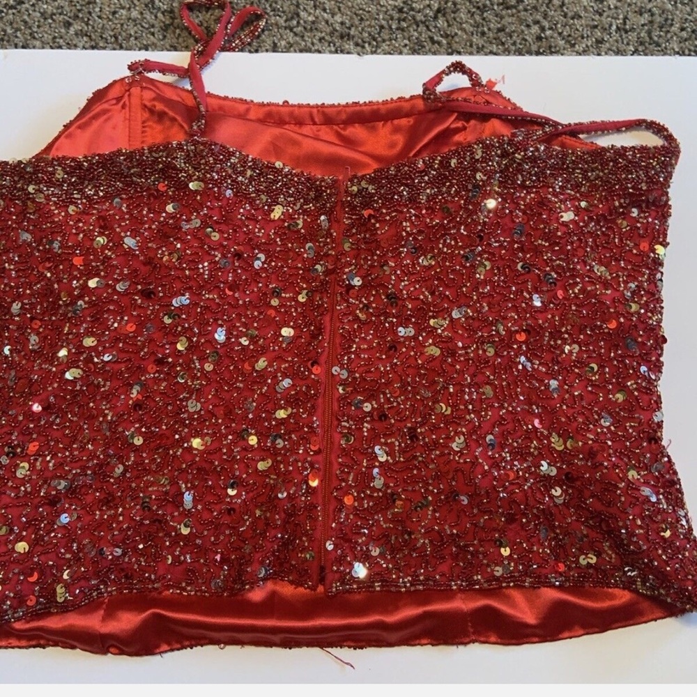 Vintage Scala Red Corset Top With Removable Strap… - image 2